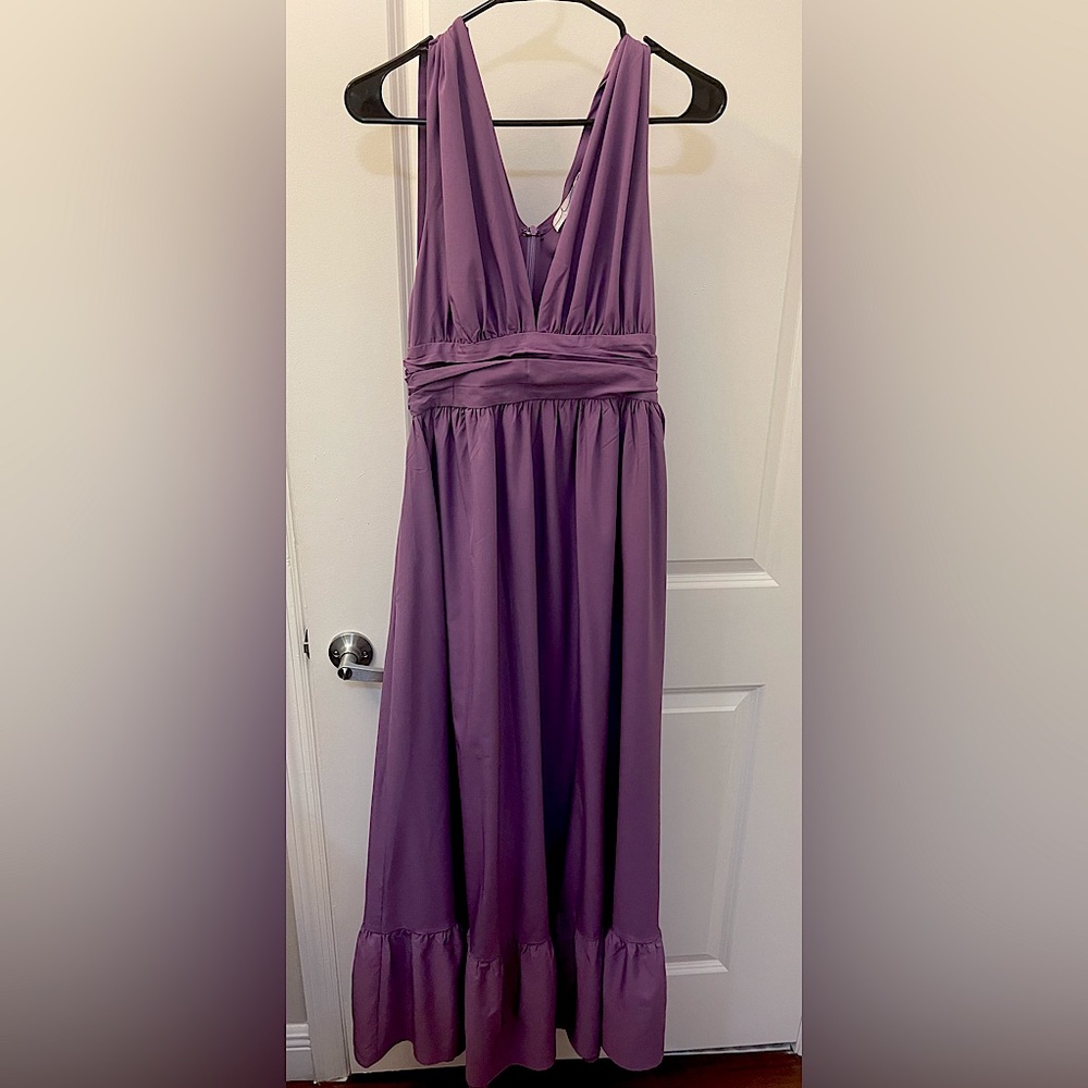 Purple maxi dress, no sleeves